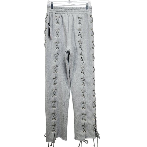 Luxe Allure Lace-Up Grey Womens Sweatpants Size XL - Picture 1 of 13